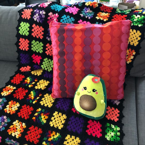 Handmade Other - Handmade Colorful Granny Square Blanket Throw